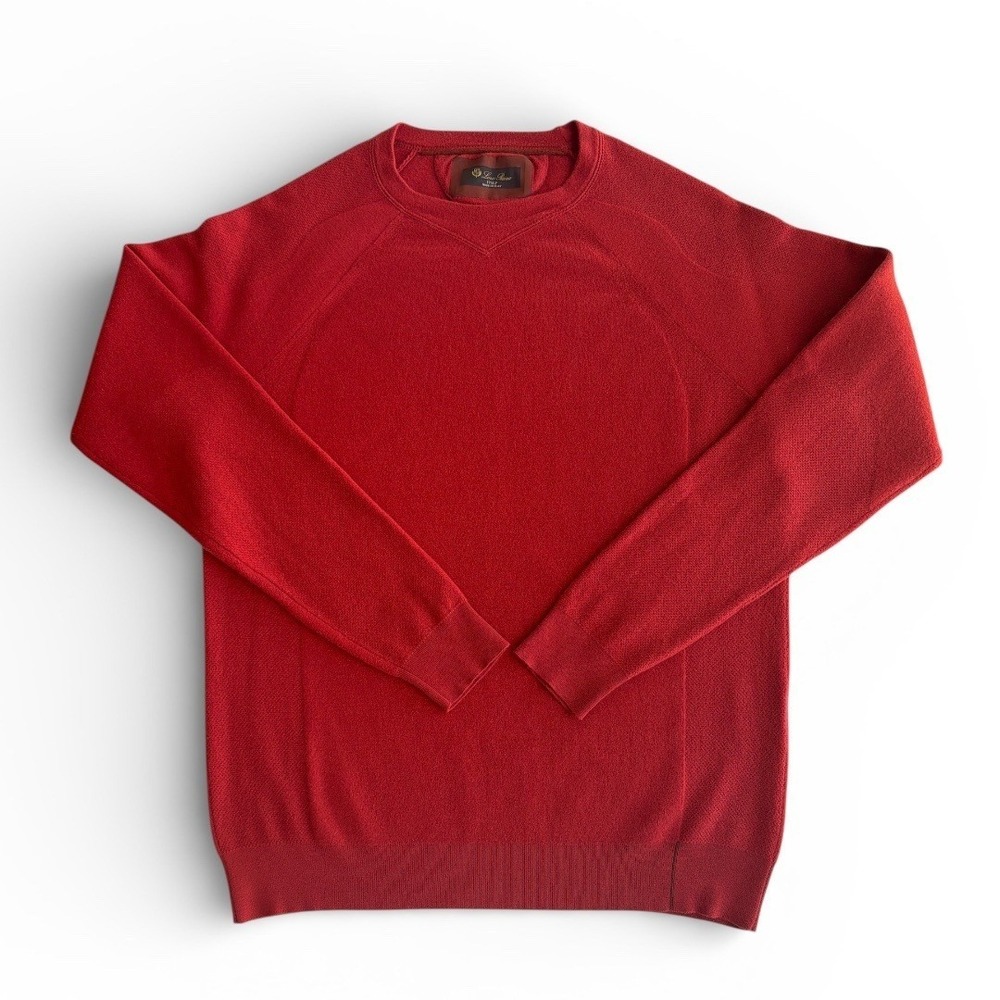 Loro Piana 175LP Wish Wool Crewneck Sweater Burgundy Red Kummel Men's IT 48 US M